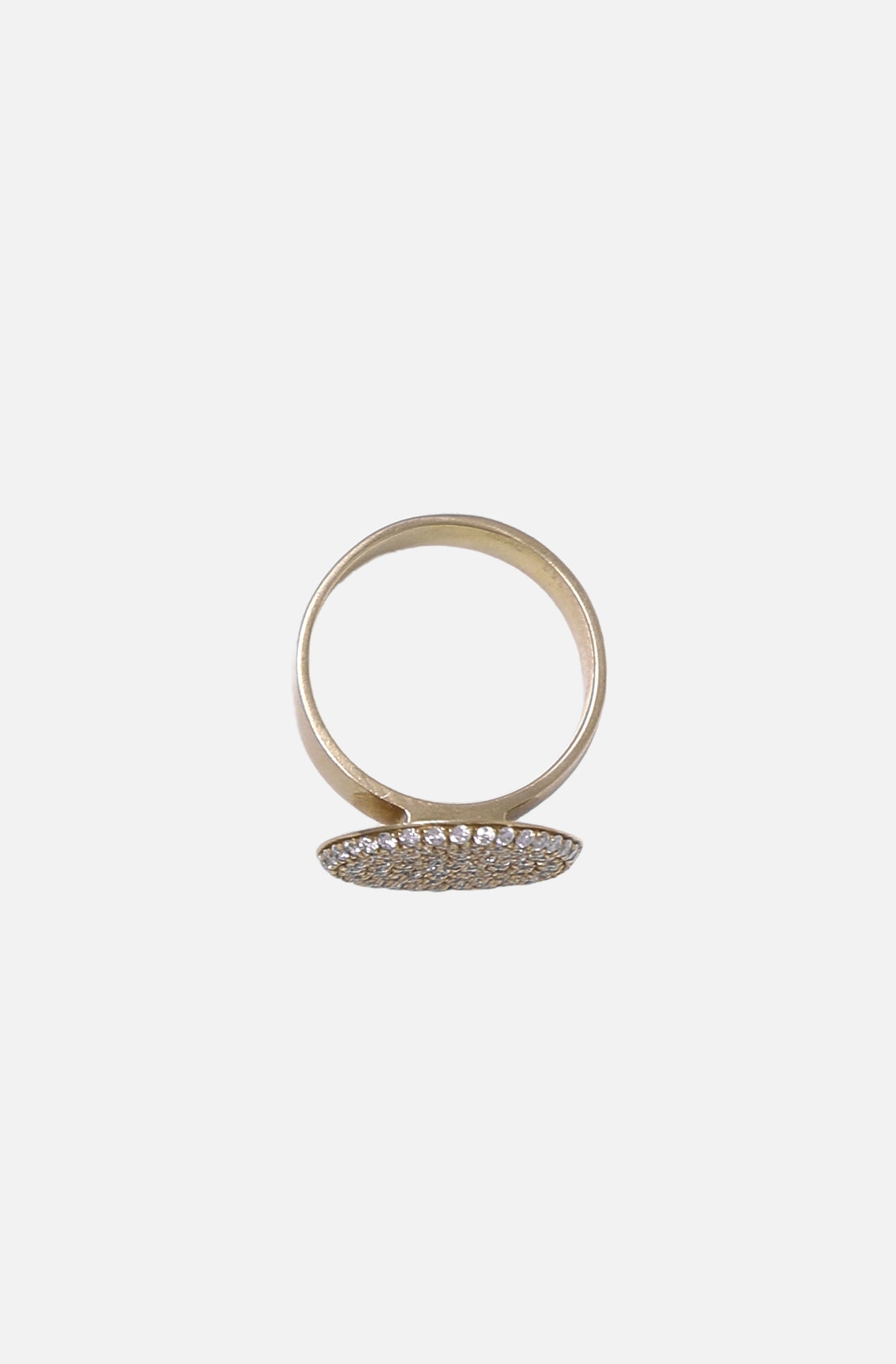 Flat Coin Pinky Ring - Beige