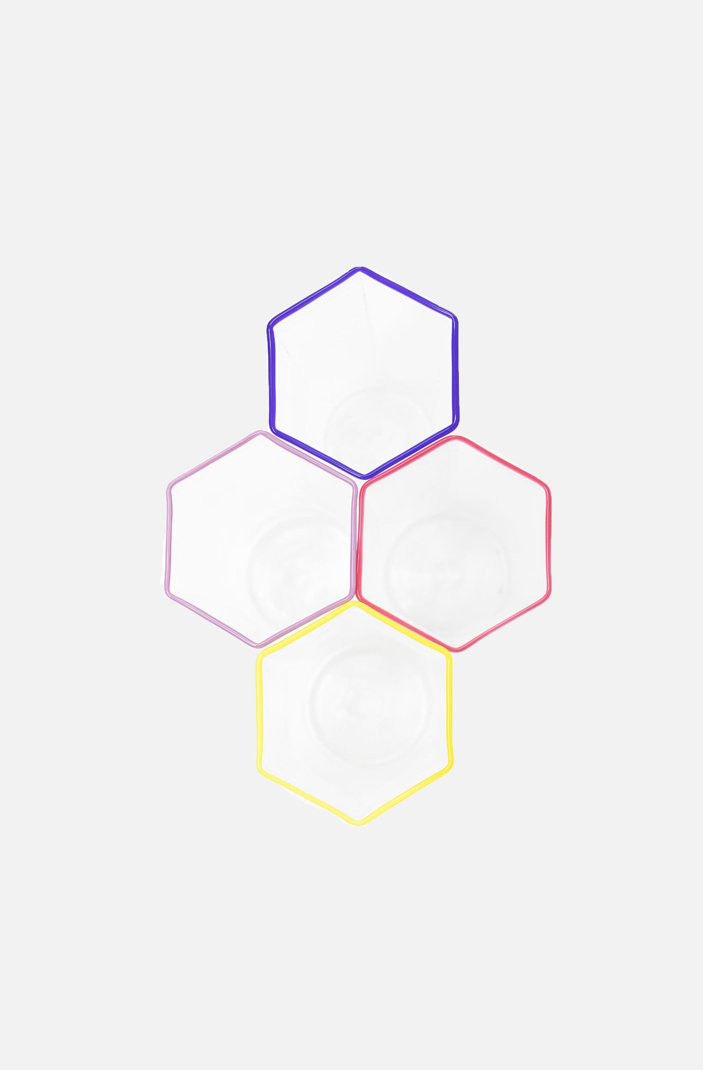 Hexagonal Ribbed Tall Glass lavender