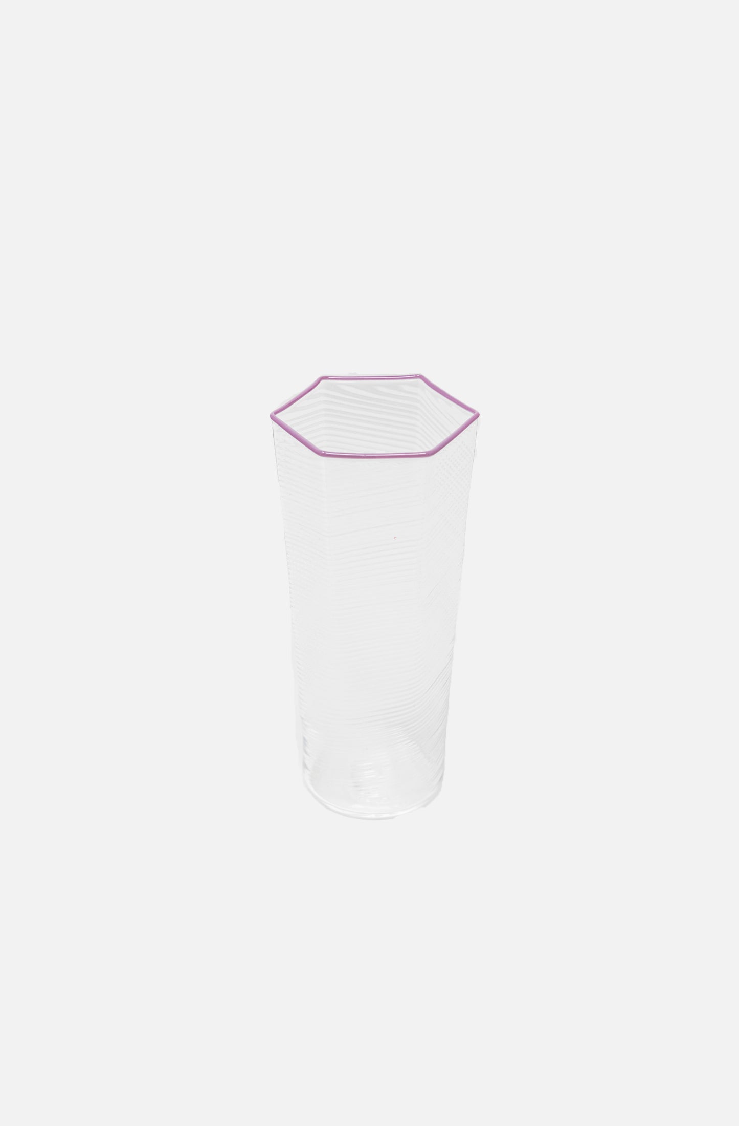 Hexagonal Ribbed Tall Glass lavender