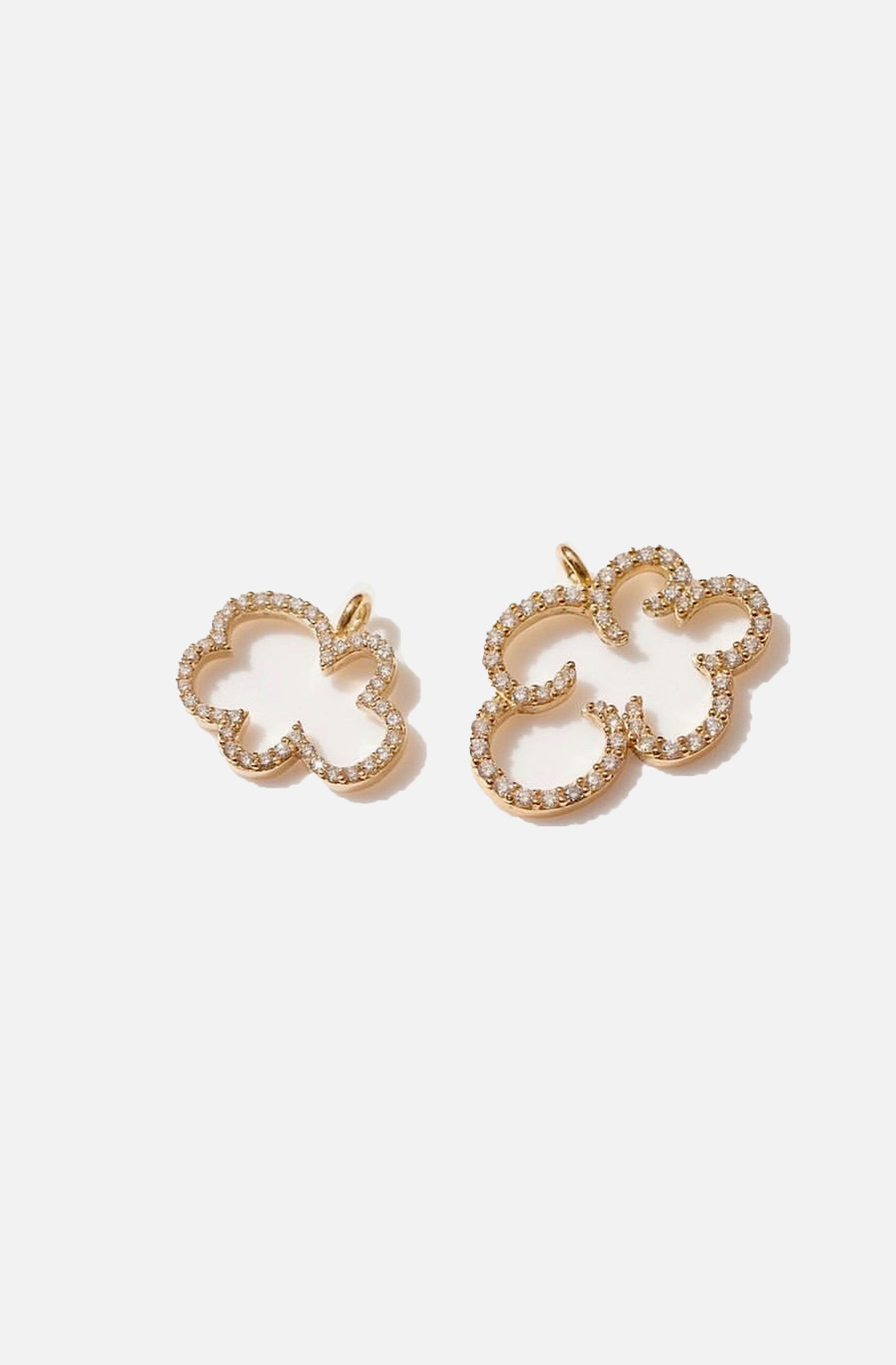Large Cloud Diamonds Charm White Gold