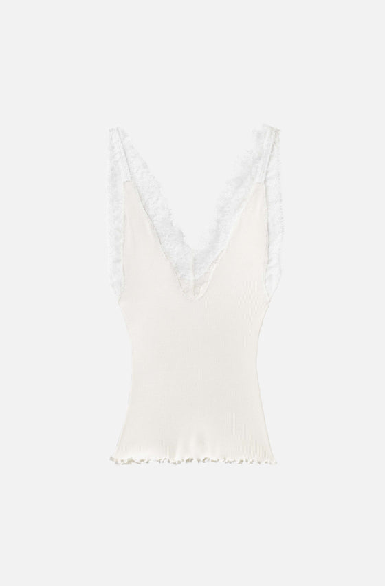 The Kew Lace Ribbed Vest