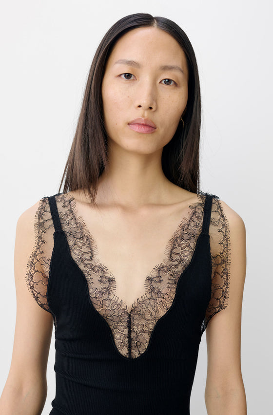 The Kew Lace Ribbed Vest