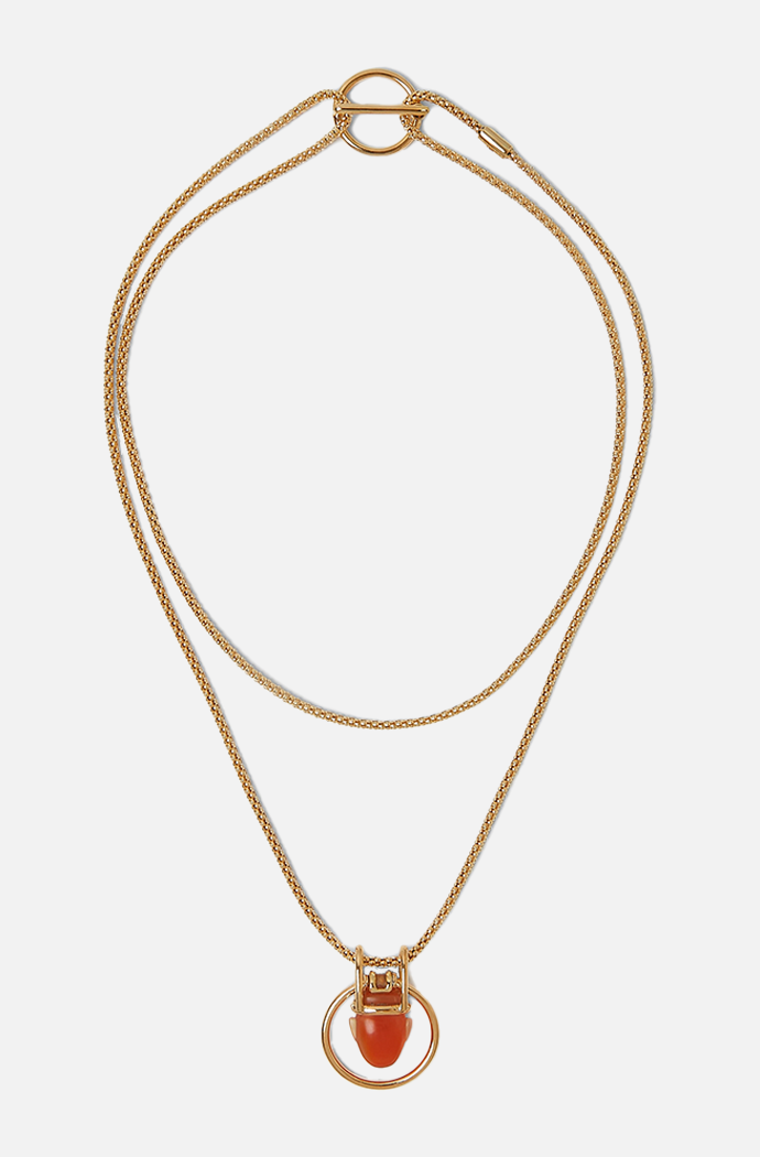 I HEART YOU NECKLACE IN CARNELIAN