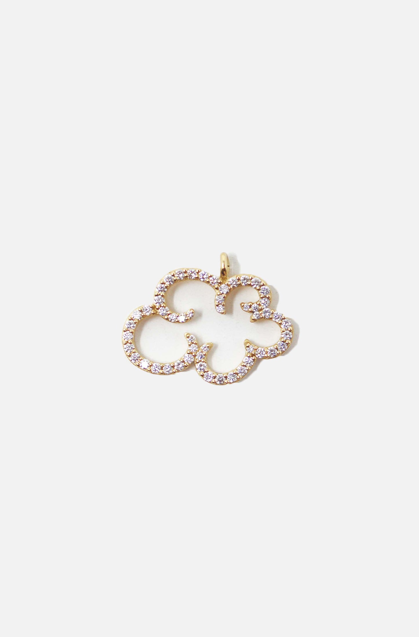 Large Cloud Diamonds Charm White Gold