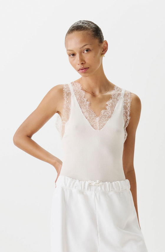 The Kew Lace Ribbed Vest