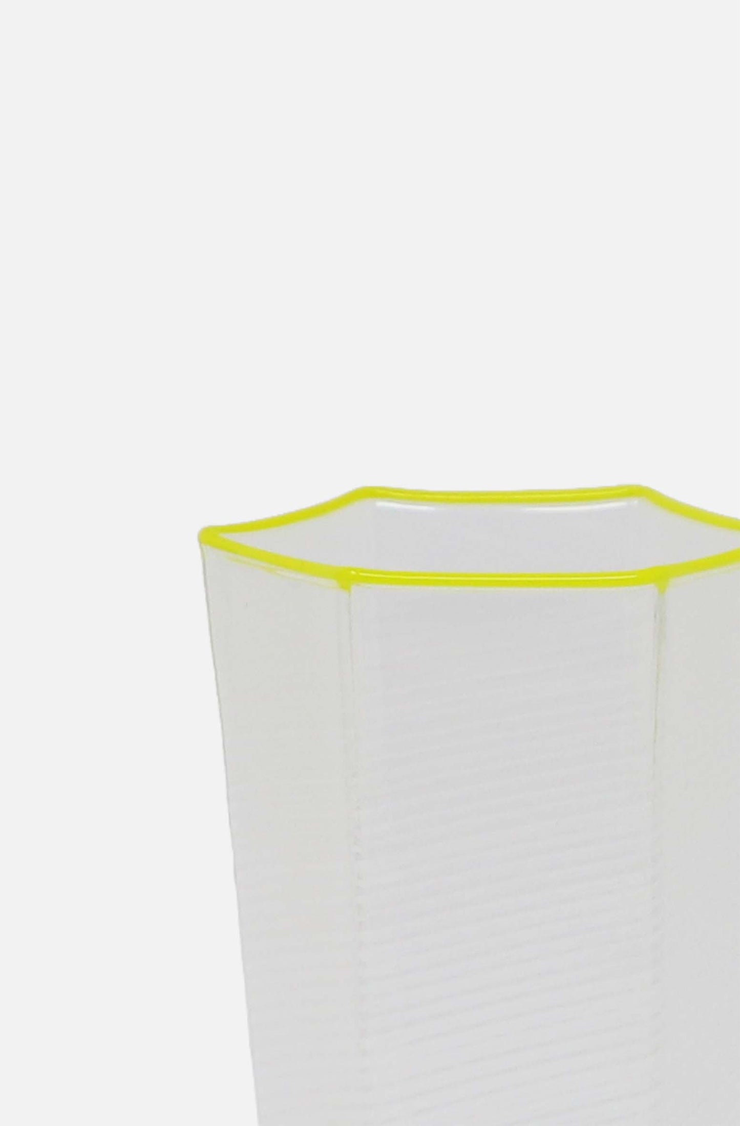 Hexagonal Ribbed Flute Glass Yellow