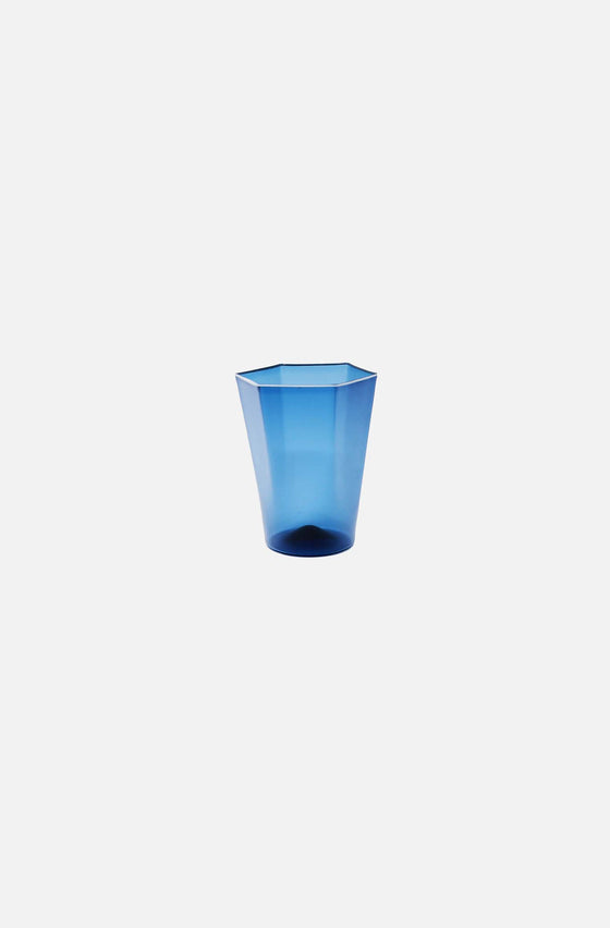Hexagonal Water Glass Blue