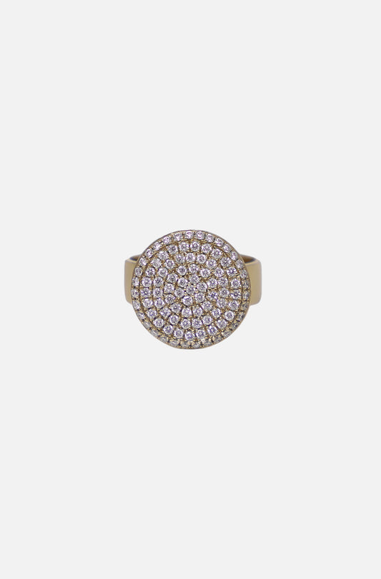 Flat Coin Pinky Ring - Beige