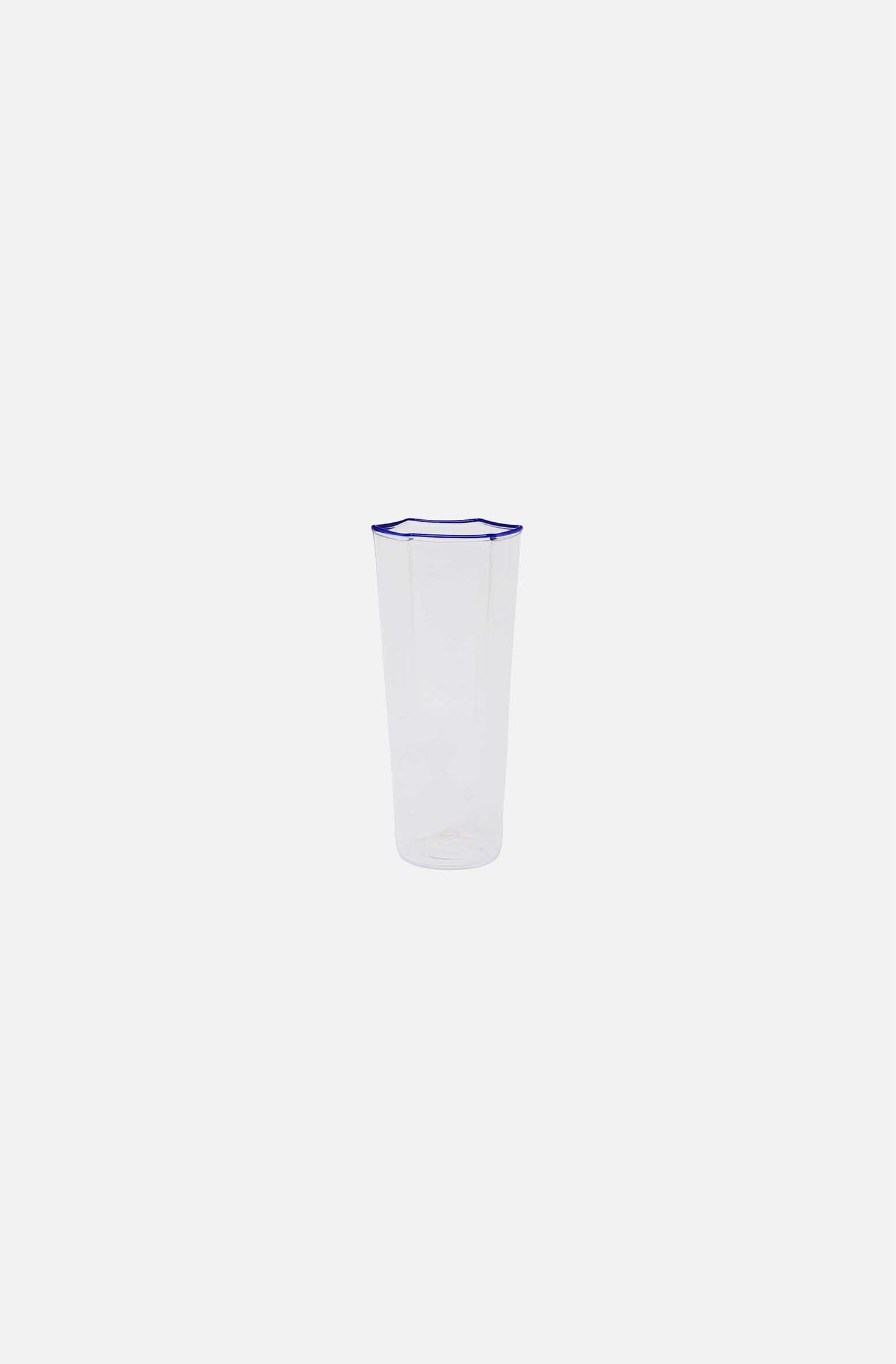 Hexagonal Flute Glass Cobalt