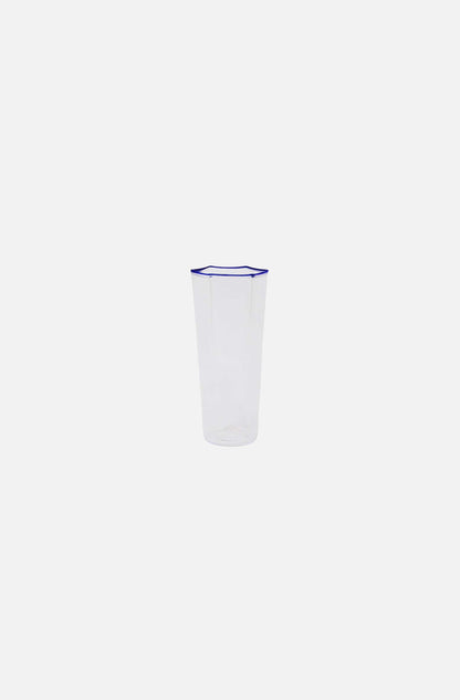 Hexagonal Flute Glass Cobalt