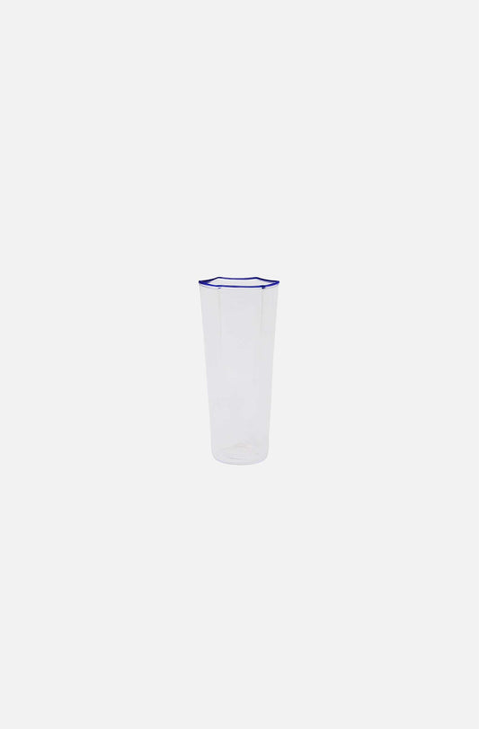 Hexagonal Flute Glass Cobalt