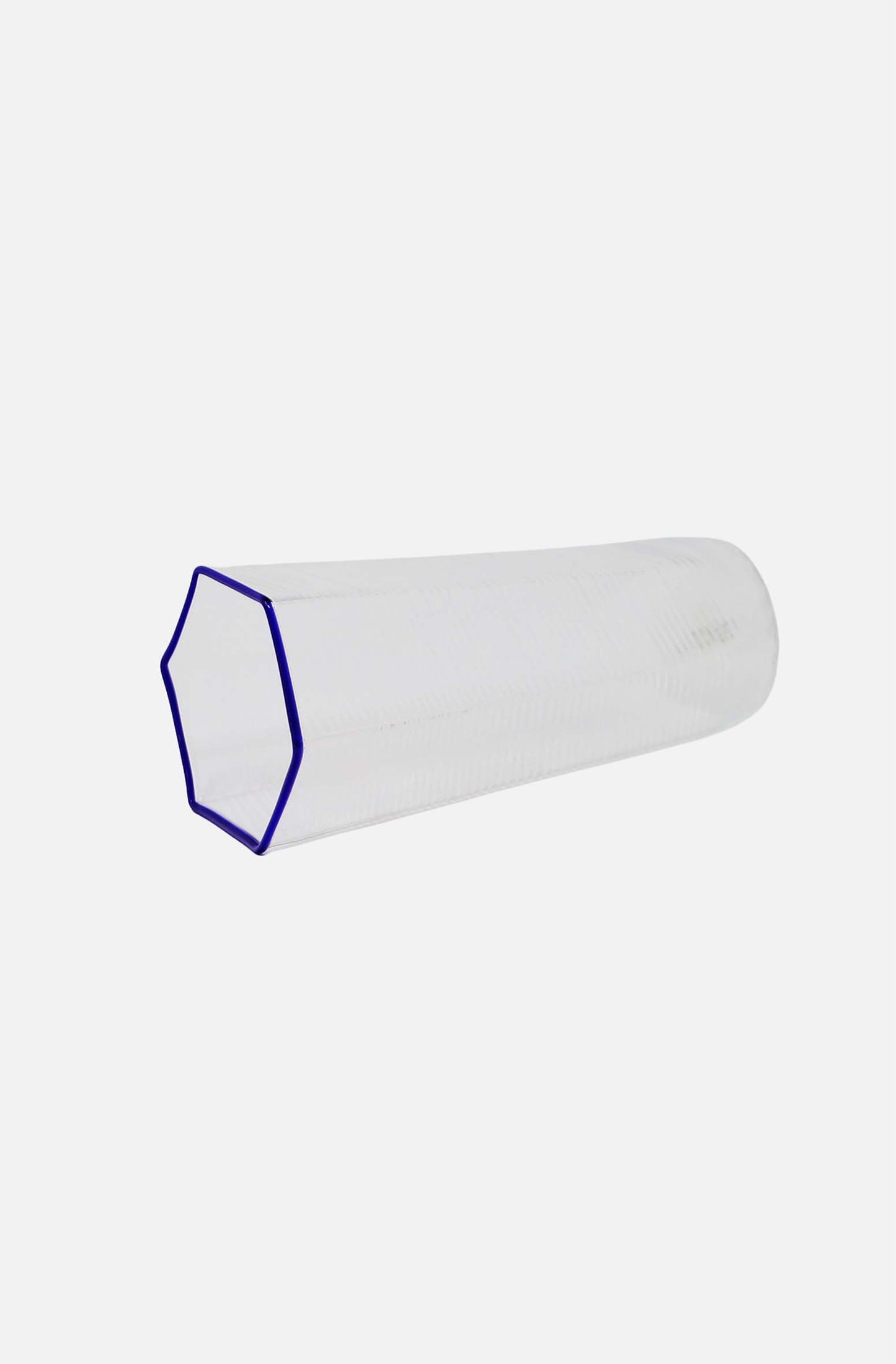 Hexagonal Ribbed Flute Glass Cobalt