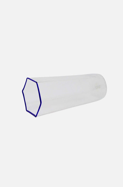 Hexagonal Ribbed Flute Glass Cobalt