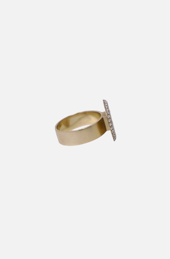 Flat Coin Pinky Ring - Beige