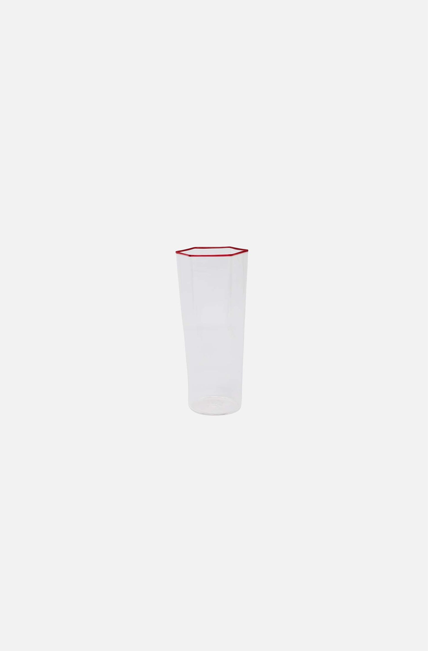 Hexagonal Flute Glass Ruby