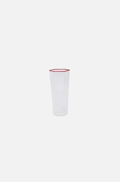 Hexagonal Flute Glass Ruby