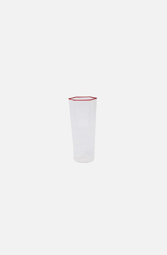 Hexagonal Flute Glass Ruby