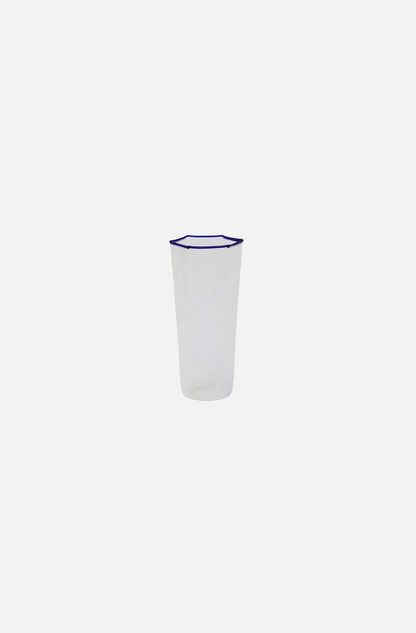 Hexagonal Ribbed Flute Glass Cobalt