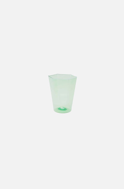 Hexagonal Water Glass Apple Green