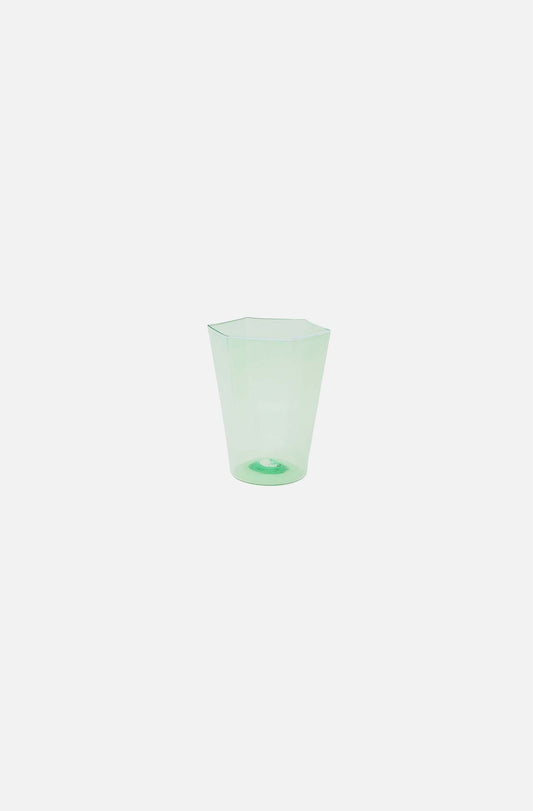 Hexagonal Water Glass Apple Green
