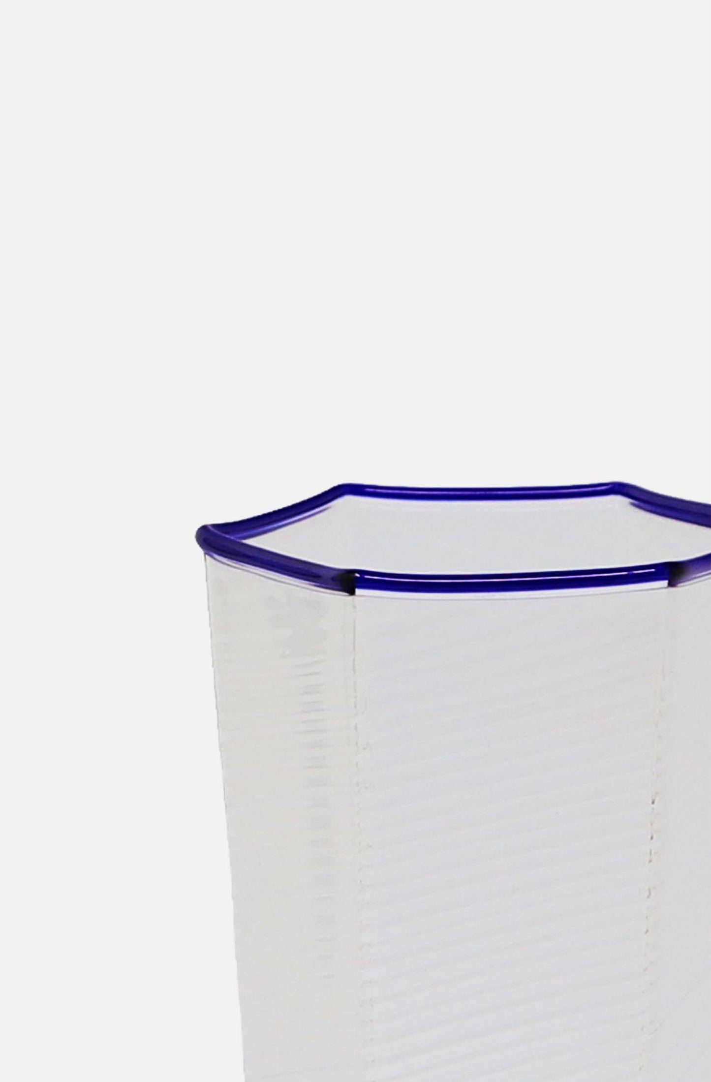 Hexagonal Ribbed Flute Glass Cobalt