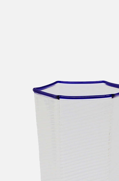 Hexagonal Ribbed Flute Glass Cobalt