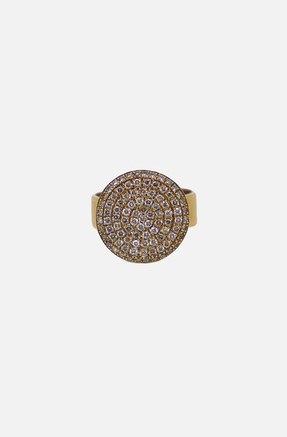 Flat Coin Pinky Ring - Champagne