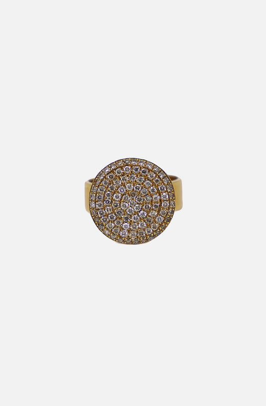 Flat Coin Pinky Ring - Champagne