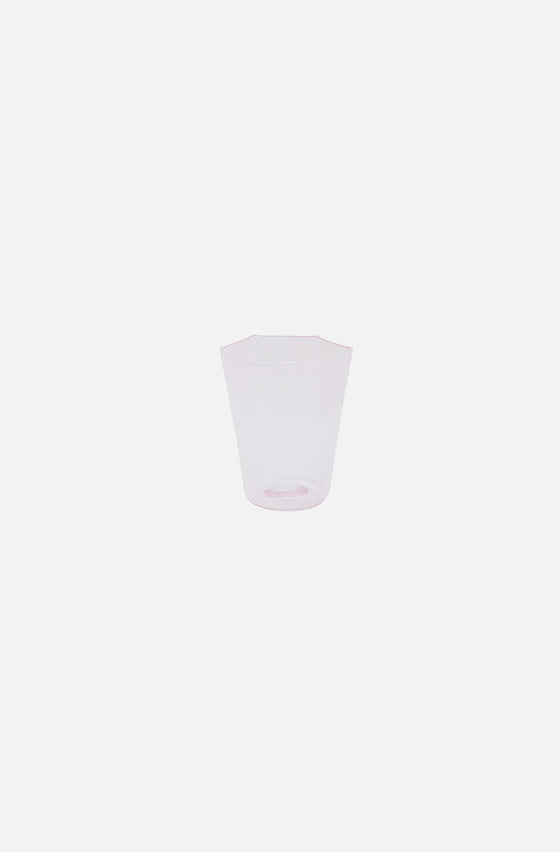 Hexagonal Water Glass Rosa