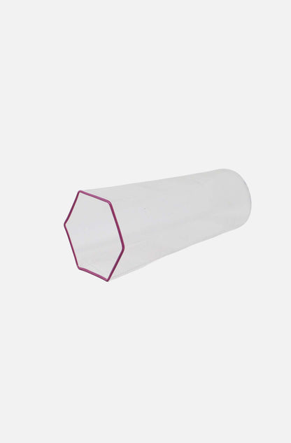 Hexagonal Ribbed Flute Glass Lavender