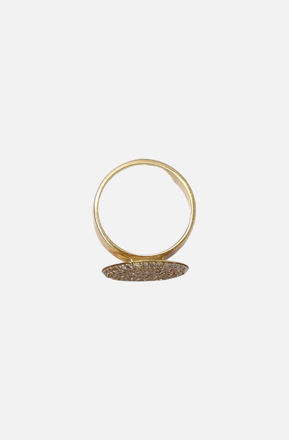 Flat Coin Pinky Ring - Champagne