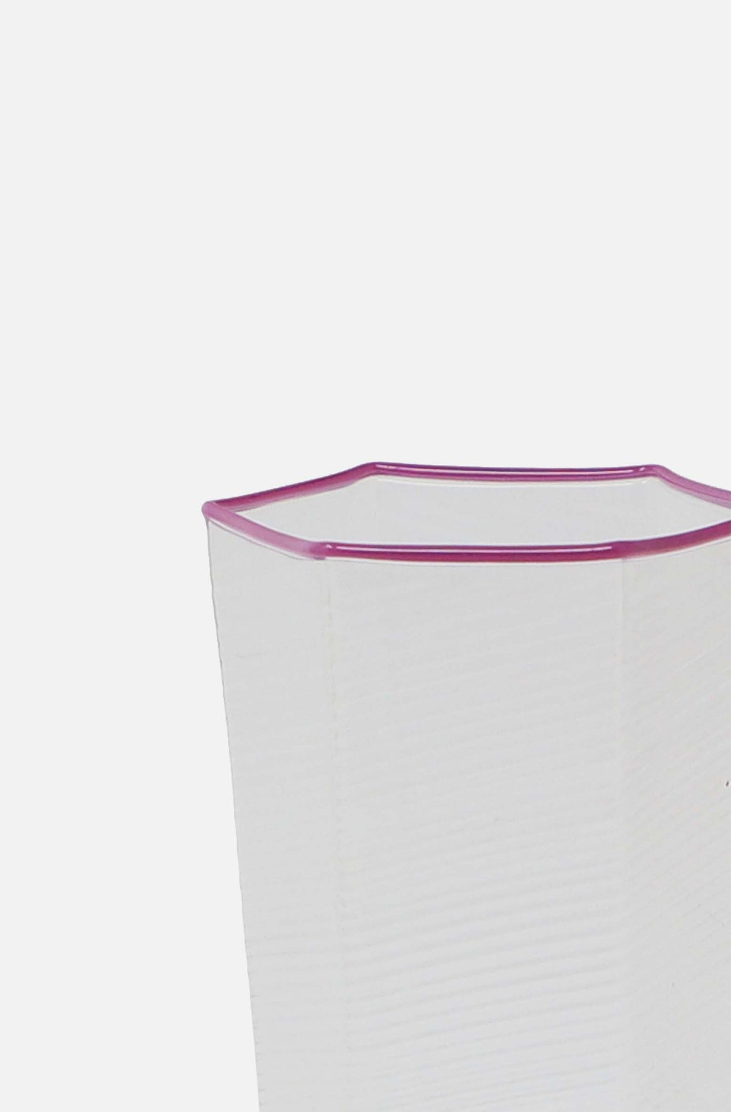 Hexagonal Ribbed Flute Glass Lavender