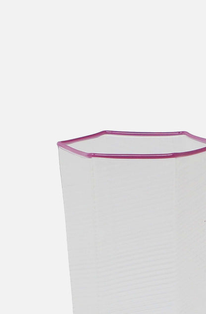 Hexagonal Ribbed Flute Glass Lavender