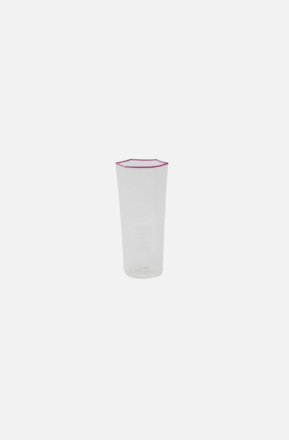 Hexagonal Ribbed Flute Glass Lavender