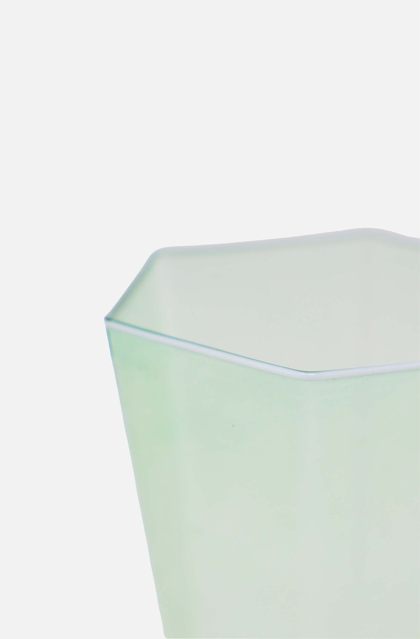 Hexagonal Water Glass Apple Green