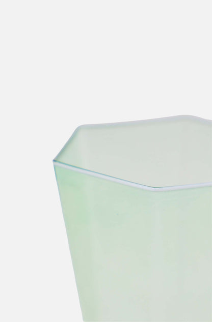 Hexagonal Water Glass Apple Green