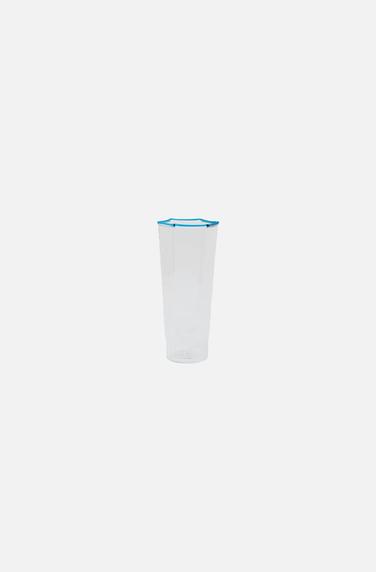 Hexagonal Flute Glass Aqua