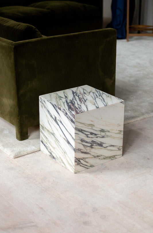 Dover White Marble Cube