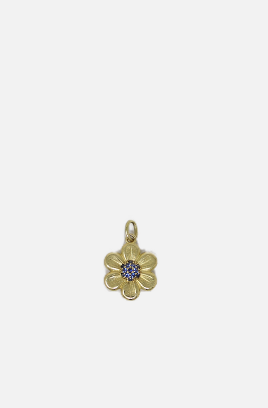 Flower Blue Sapphire Charm