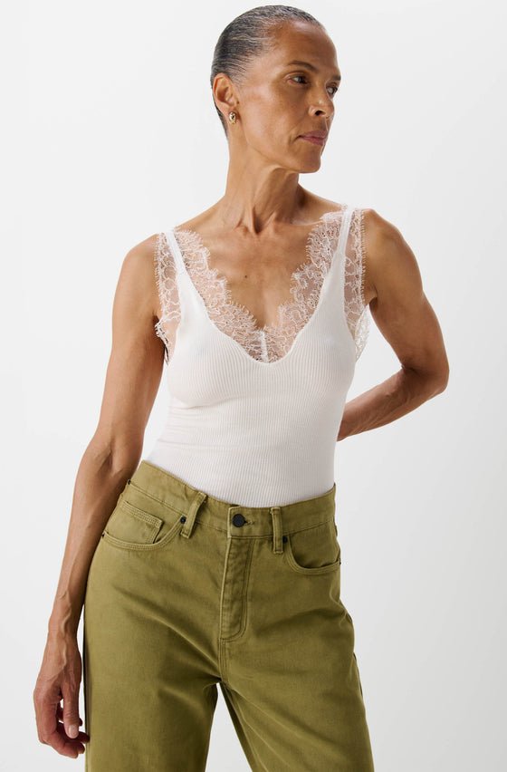The Kew Lace Ribbed Vest