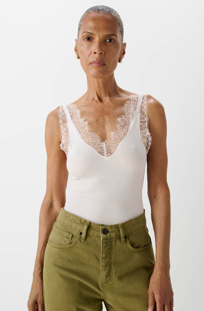 The Kew Lace Ribbed Vest