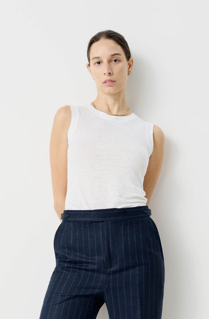 Linen Crew Neck Vest