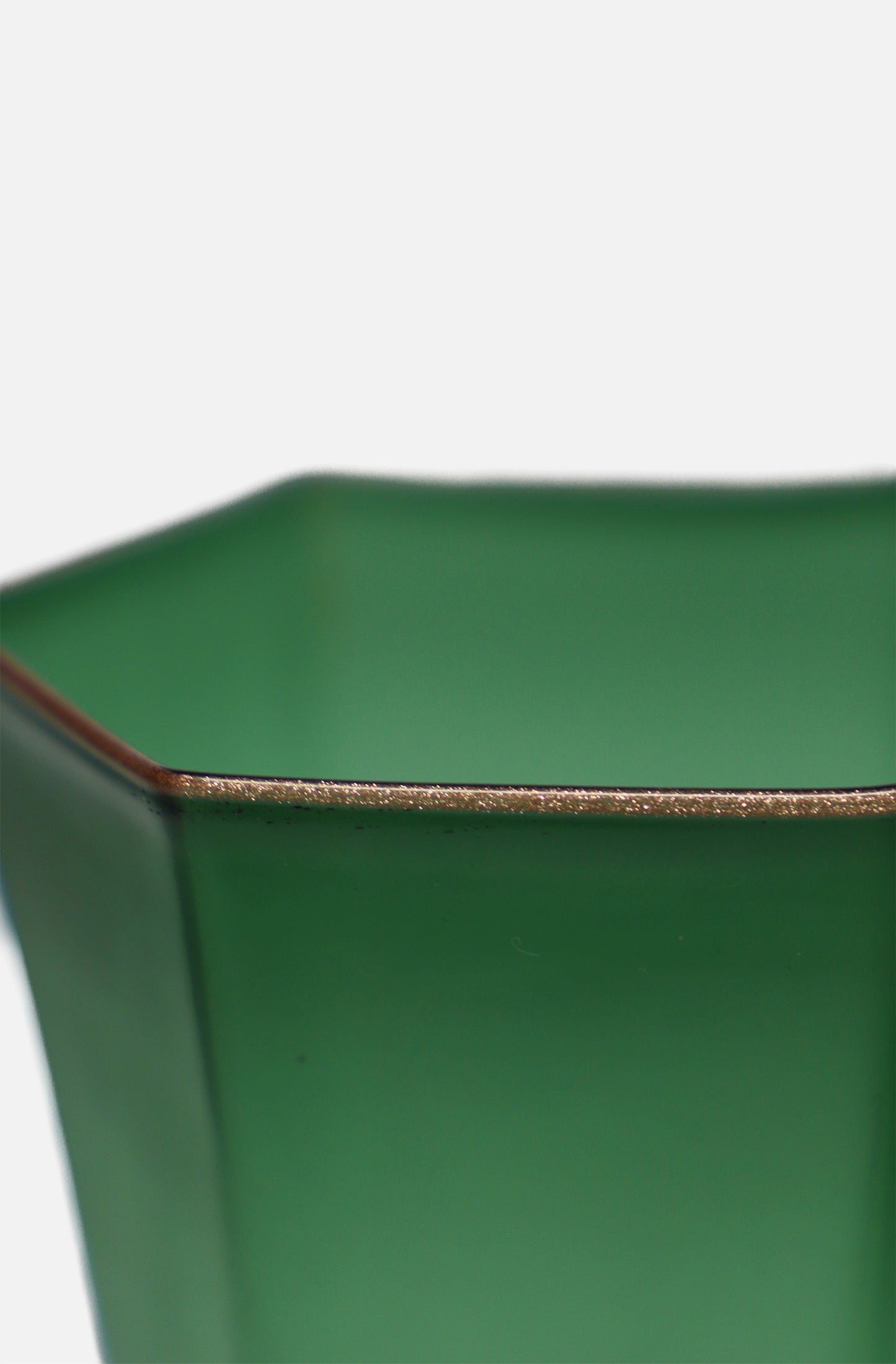 Hexagonal Water Glass Smoked Green