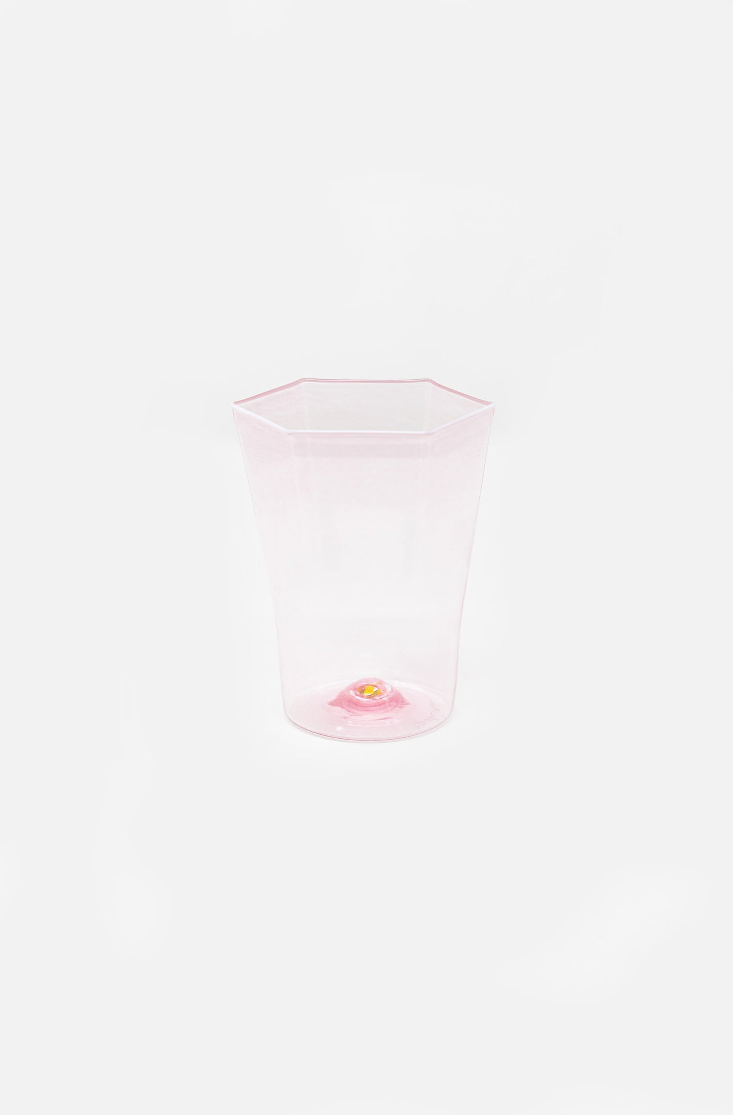 Hexagonal Water Glass Rosa