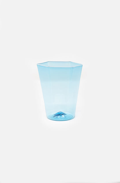 Hexagonal Water Glass Azzuro