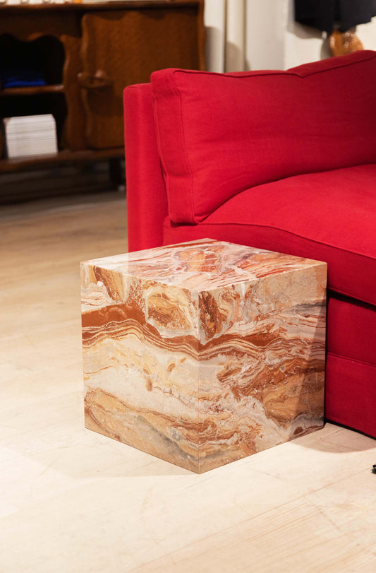 Arabescato Rossi Marble Cube