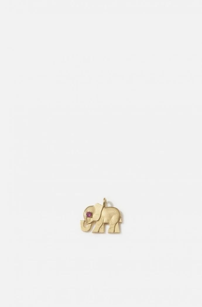 Pink Sapphire Elephant Charm