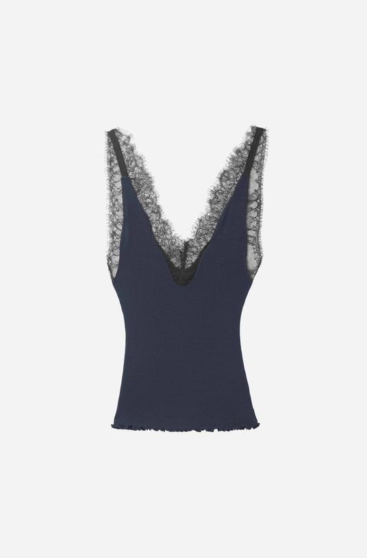 The Kew Lace Ribbed Vest