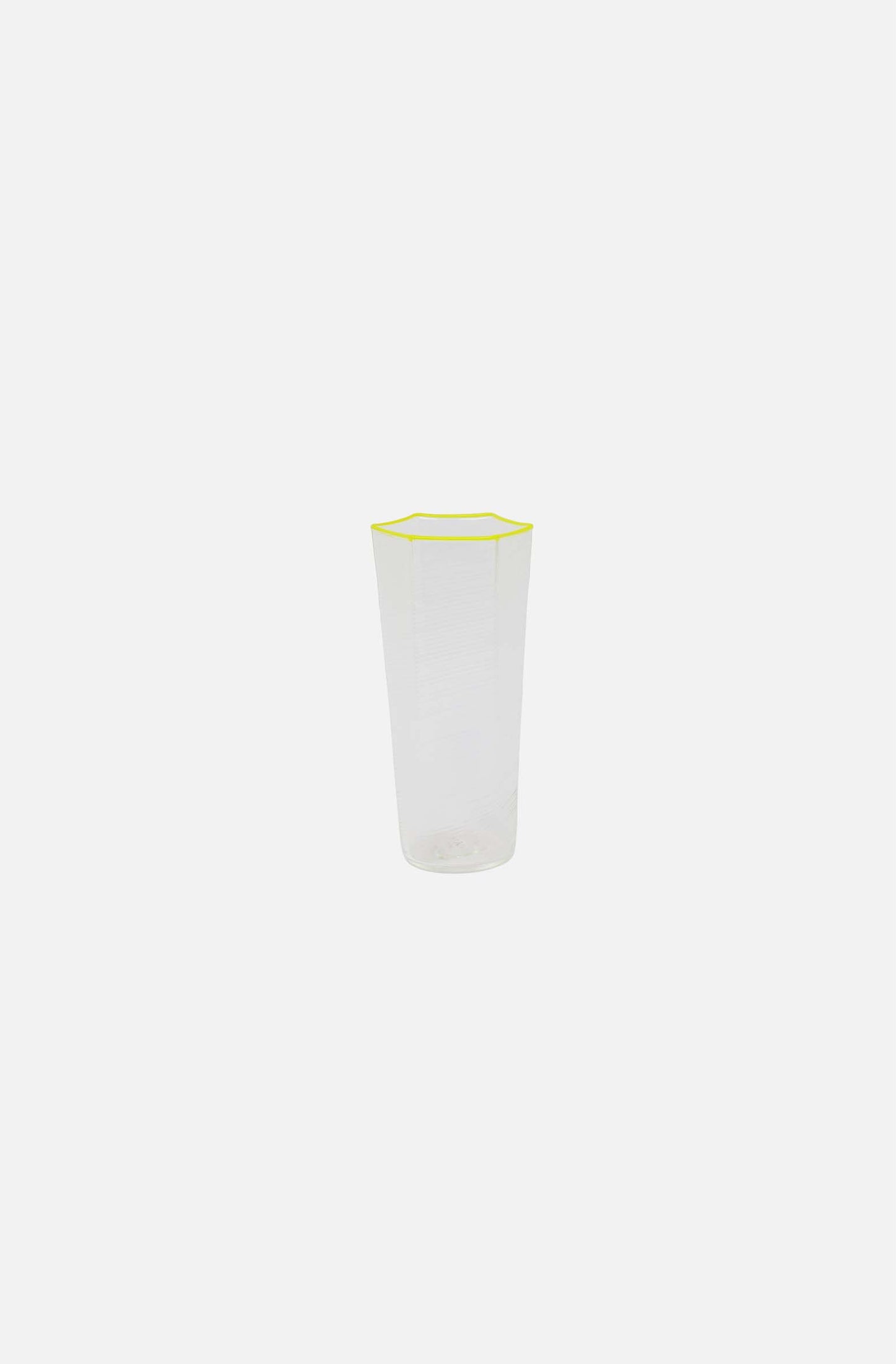 Hexagonal Ribbed Flute Glass Yellow
