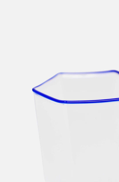 Hexagonal Flute Glass Cobalt